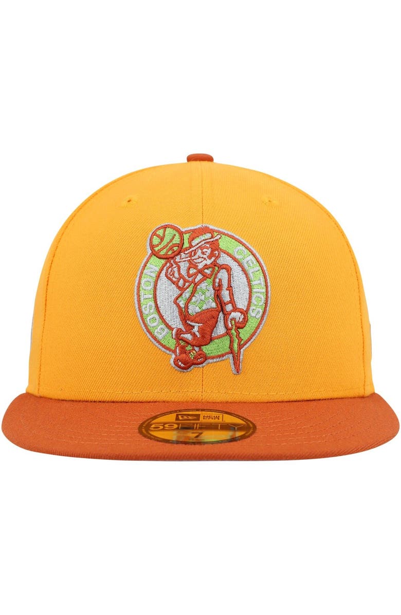 New Era Men's New Era  Gold/Rust Boston Celtics 59FIFTY Fitted Hat, Alternate, color, 