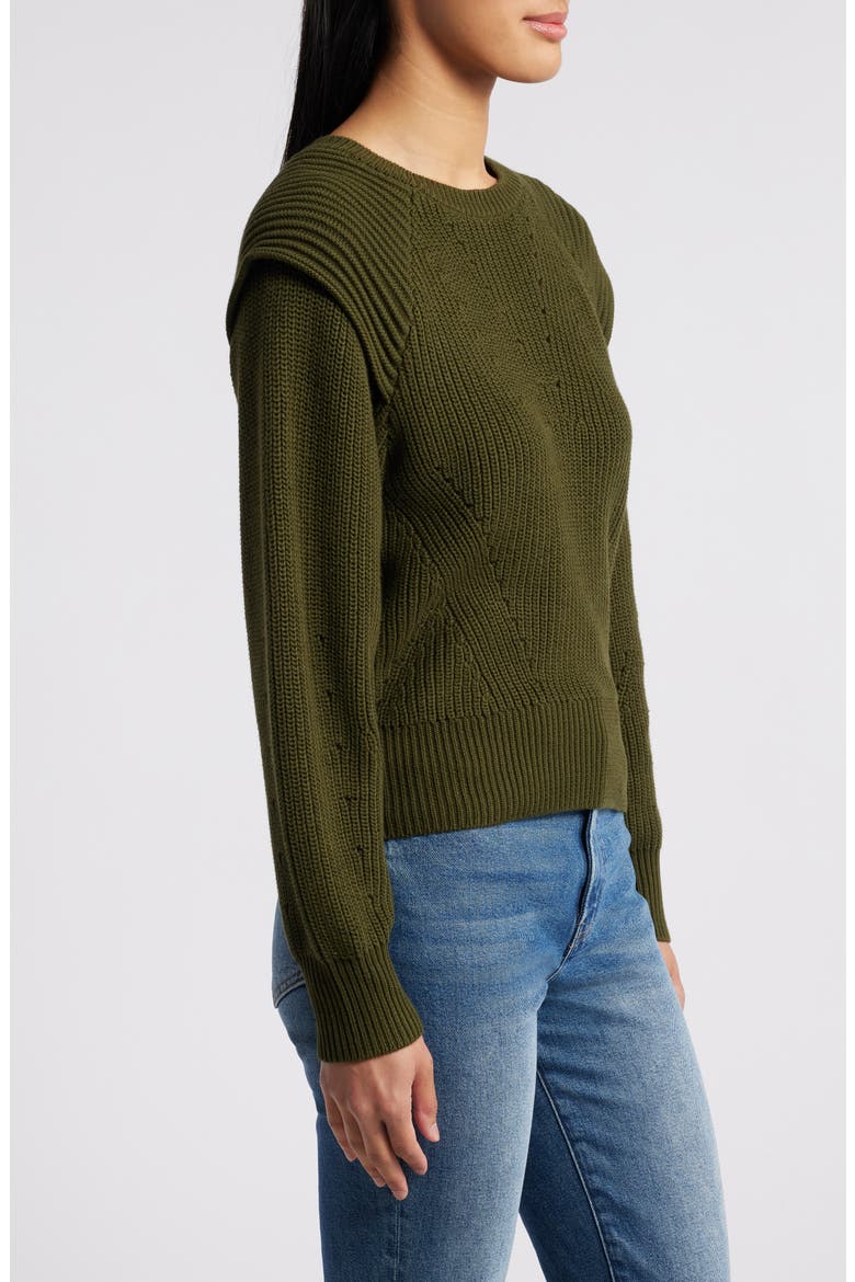 Extended Shoulder Sweater, Alternate, color, WINTERGREEN