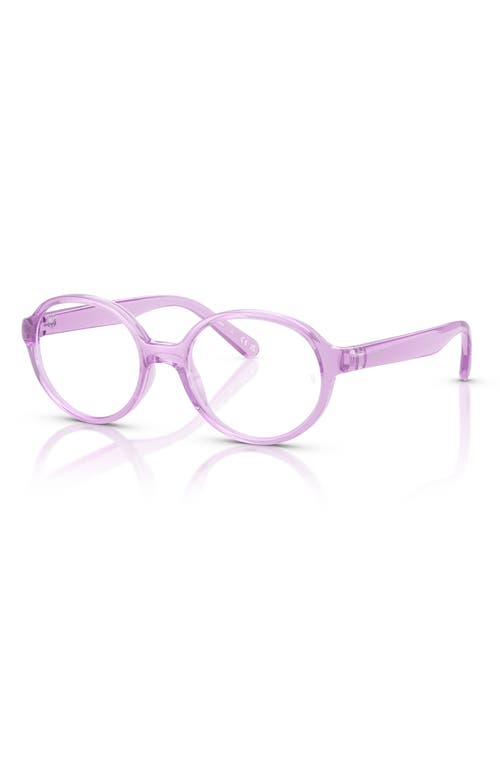 Ray Ban Ray-ban Kids' 44mm Small Phantos Optical Glasses In Transparent Violet