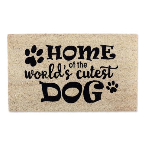 World's Cutest Dog Coir Doormat, Non-Slip PVC Backing
