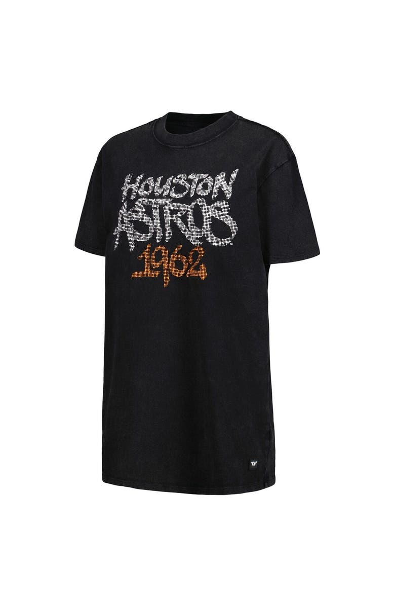 THE WILD COLLECTIVE Women's The Wild Collective Black Houston Astros T-Shirt Dress, Alternate, color, Black