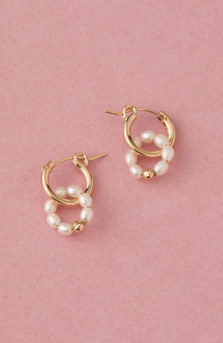 Set & Stones Pearl Halo Hoop Earrings, Alternate, color, 