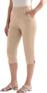 Roaman's Plus Size Soft Knit Relaxed Pull-On Capri Pant