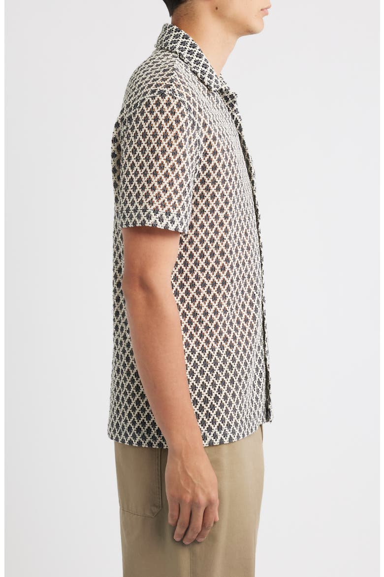 Sterling Crochet Camp Shirt, Alternate, color, NAVY/ WHITE
