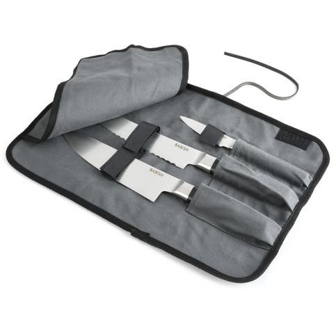 3-Piece High Carbon German Steel Cutlery Set with Knife Roll