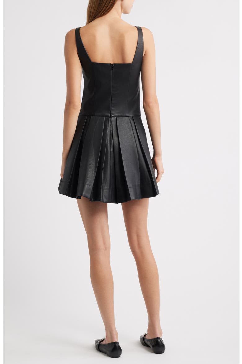 En Saison Pleated Faux Leather Minidress (Women)