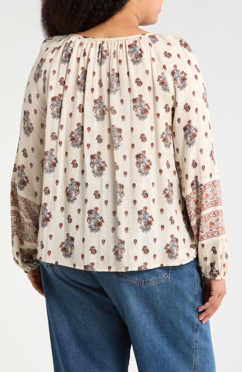 Lucky Brand Split Neck Top, Alternate, color, Tofu Multi