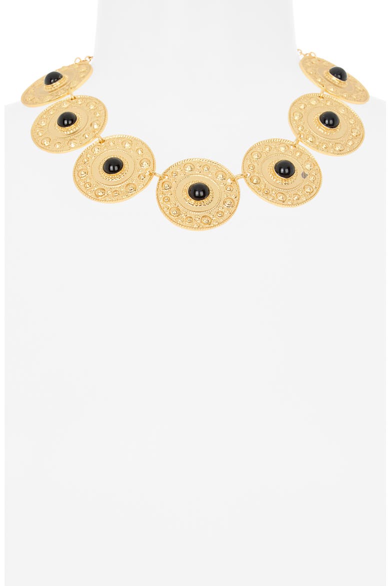 Baroque Coin Statement Necklace, Alternate, color, GOLD