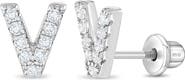 In Season Jewelry Cubic Zirconia Letter Initial Earrings