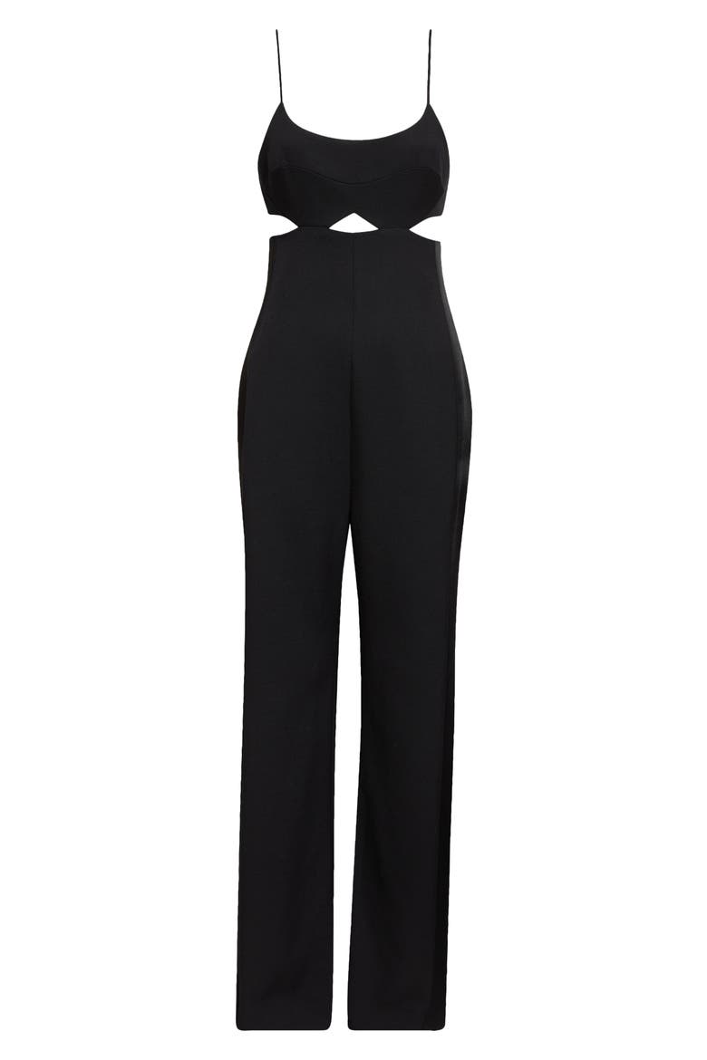 Cutout Detail Cami Jumpsuit, Alternate, color, BLACK