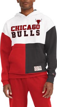 TOMMY JEANS Men's Tommy Jeans White/Red Chicago Bulls Andrew Split Pullover Hoodie