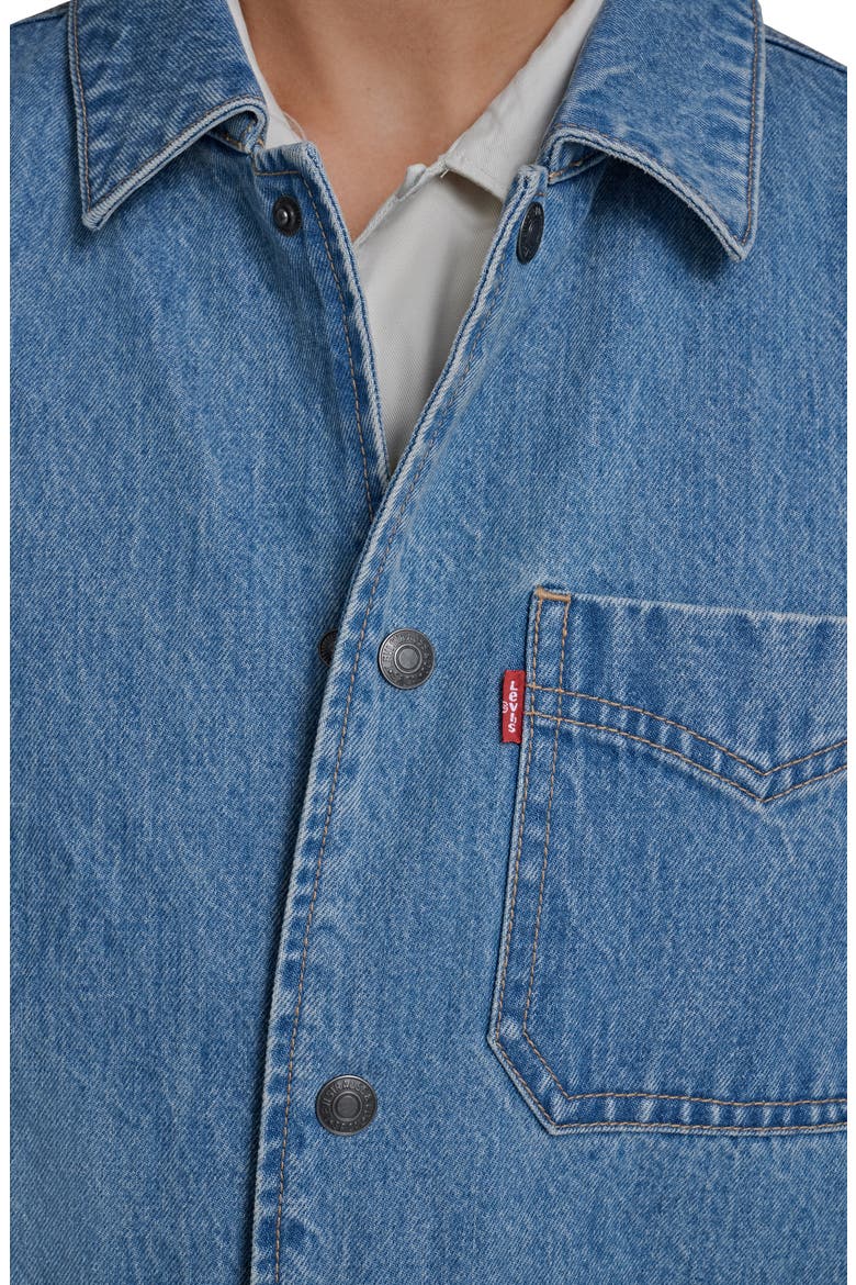Cotton Denim Chore Coat, Alternate, color, LIGHT WASH DENIM