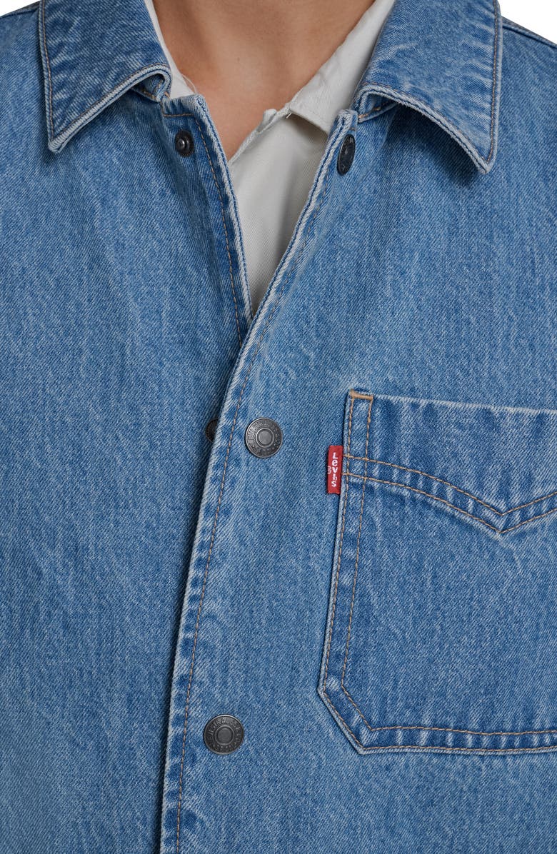 Levi's Cotton Denim Chore Coat, Alternate, color, Light Wash Denim