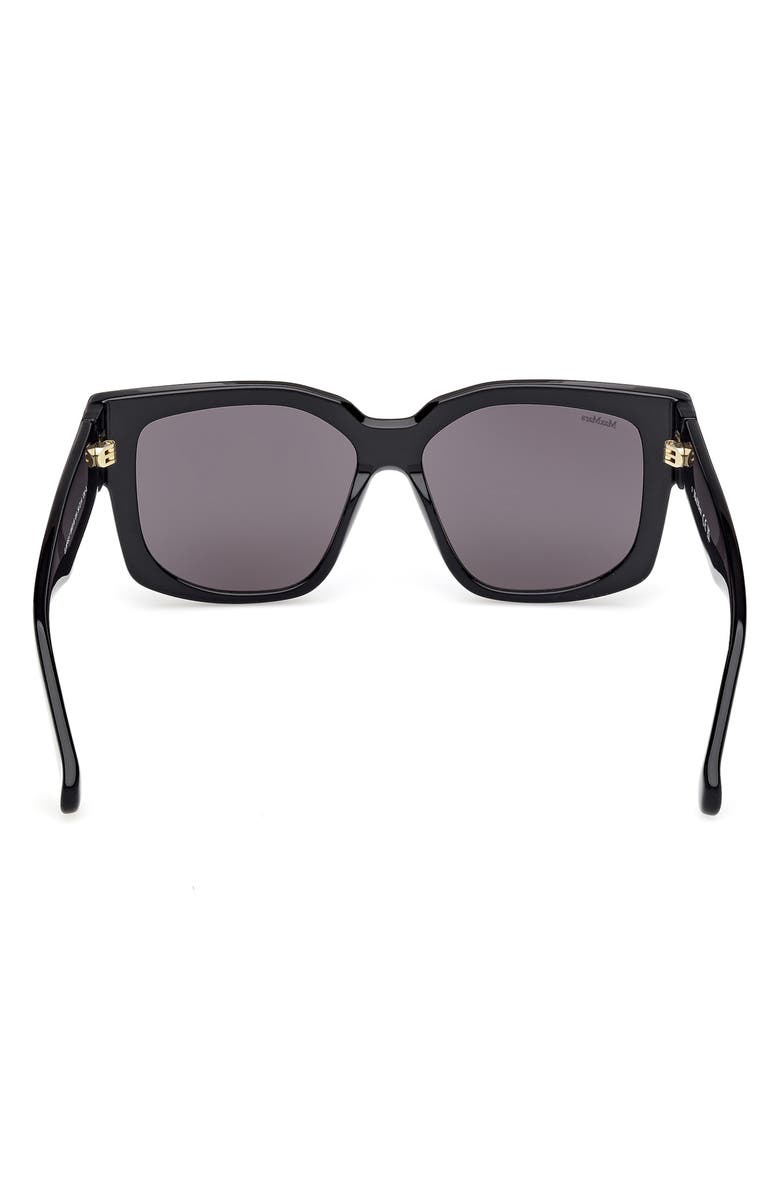 Max Mara Glimpse 54mm Round Sunglasses, Alternate, color, Shiny Black/ Smoke Lenses