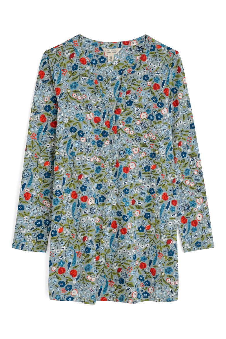 Moon Window Floral Organic Cotton Tunic, Alternate, color, STILL LIFE SEA HOLLY
