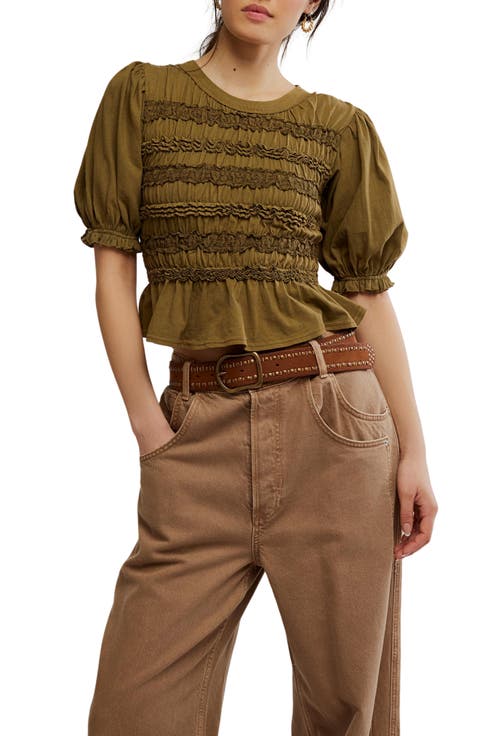 Maxey Lace Trim Cotton Top