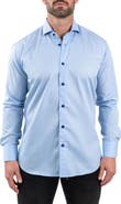 Maceoo Einstein Jacqpointsquare Blue Button-Up Shirt