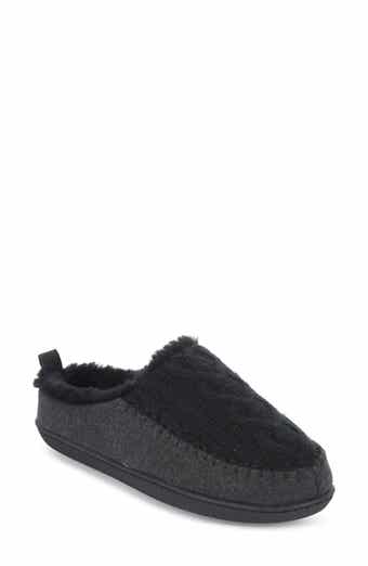 FLOOPI Tori Cable Knit Faux Shearling Slipper