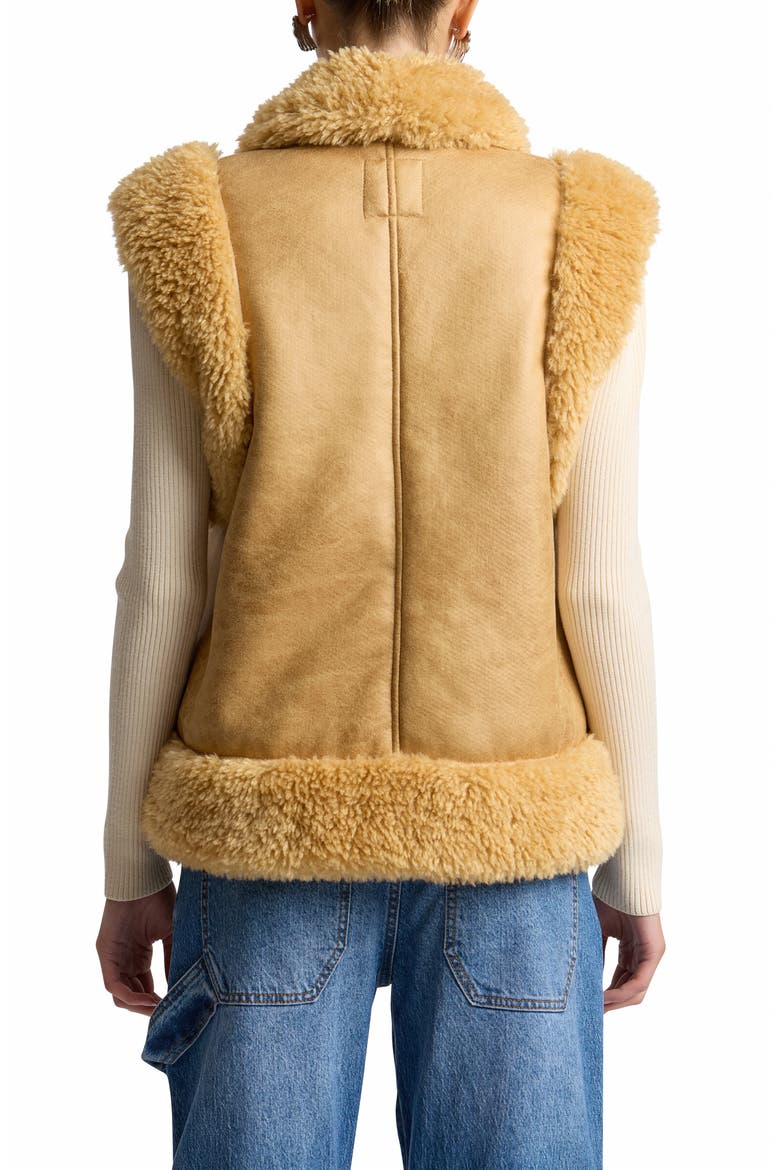 Faux Shearling Vest, Alternate, color, TOFFEE