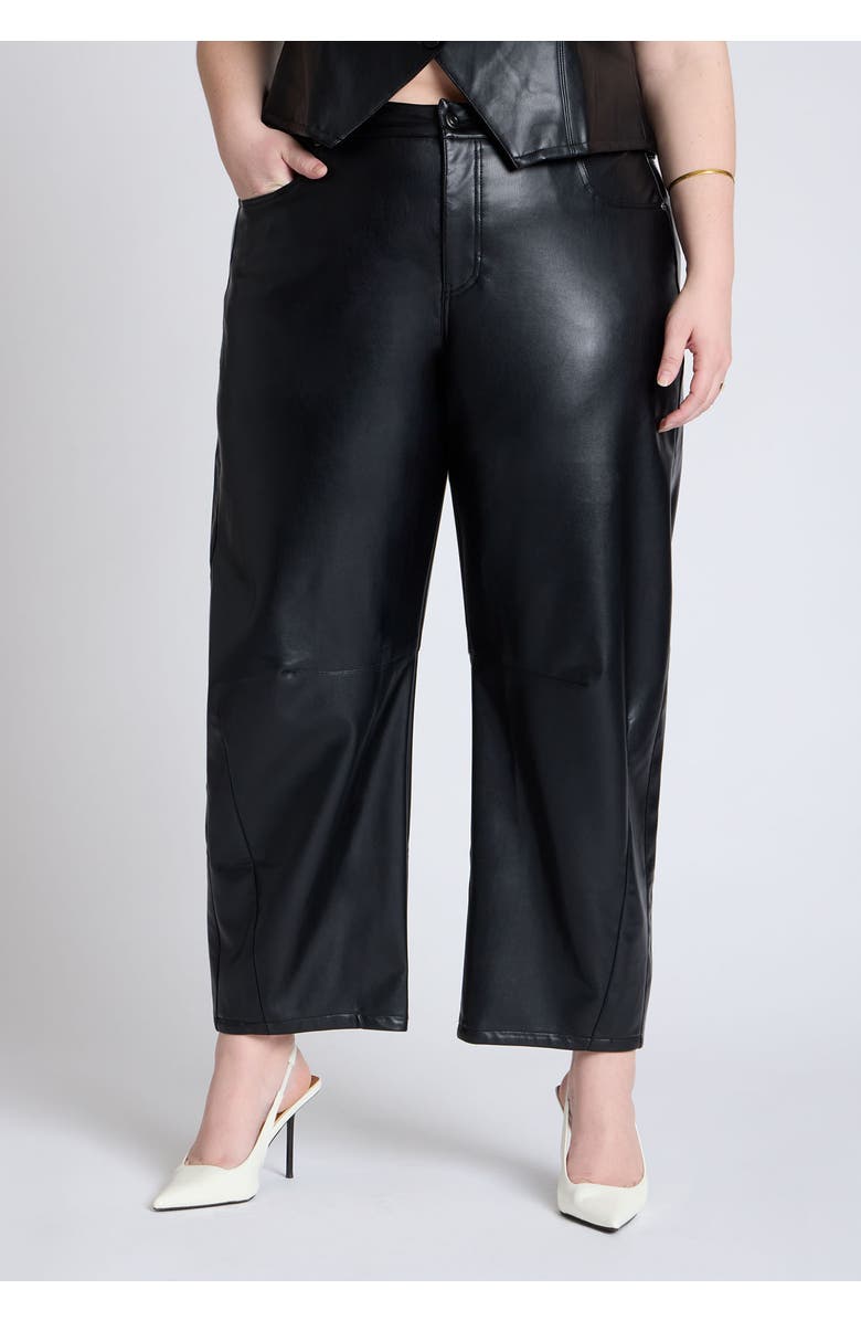 ELOQUII Faux Leather Barrel Leg Pant, Alternate, color, 
