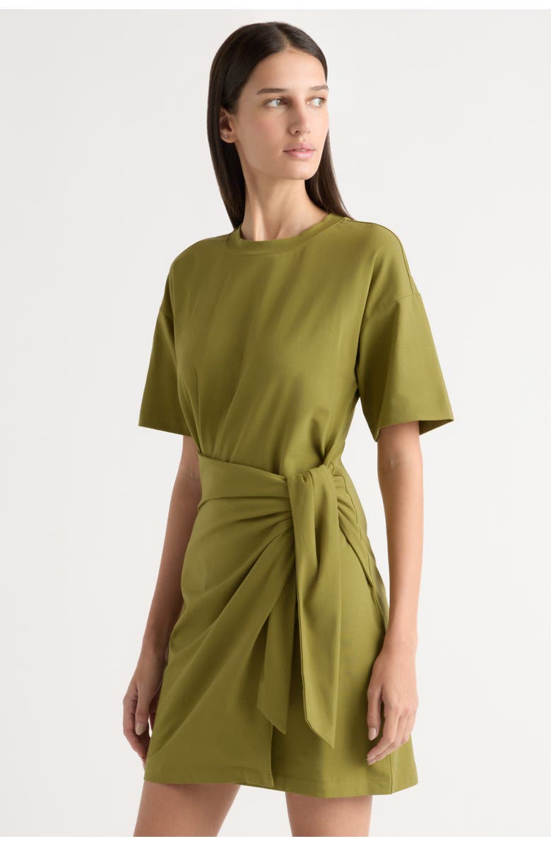 Modern Citizen Fallon Organic Cotton T-Shirt Wrap Dress, Alternate, color, Acid Green