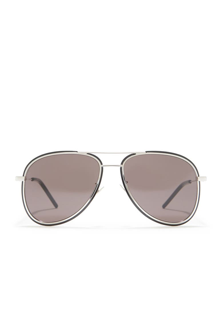 Aviator 56mm Sunglasses, Alternate, color, BLACK BLACK GREY