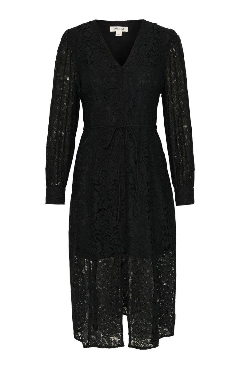 Soaked in Luxury SLHanni V-neck Long Sleeves Lace Dress, Alternate, color, Black