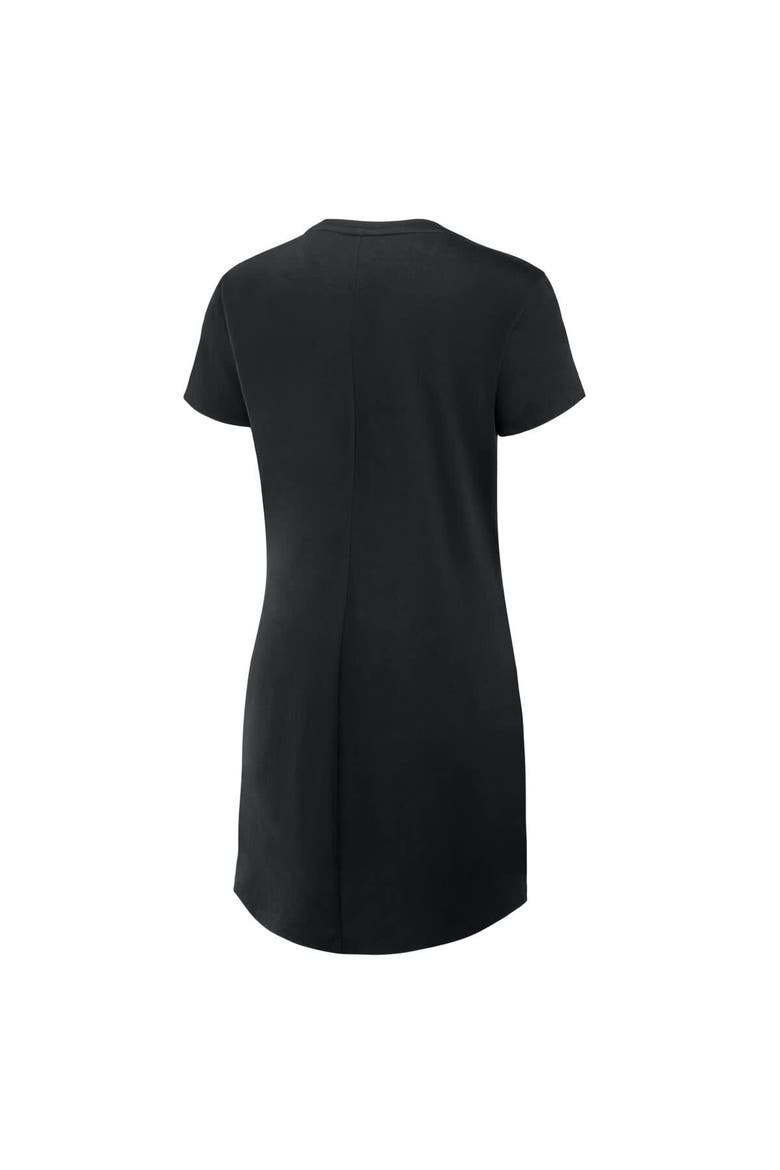 Women's Fanatics Black San Francisco Giants Ruched Drape T-Shirt Dress, Alternate, color, Black