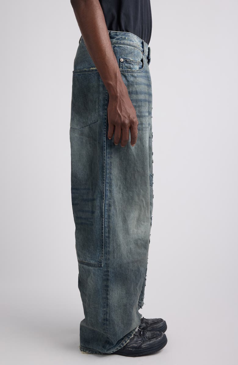 Balenciaga Minimal Distressed Baggy Jeans, Alternate, color, 1505 Dirty Grey/ Light Bl