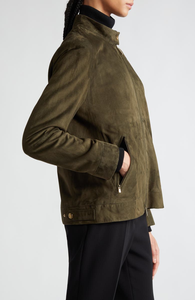 Max Mara Jene Suede Biker Jacket, Alternate, color, 