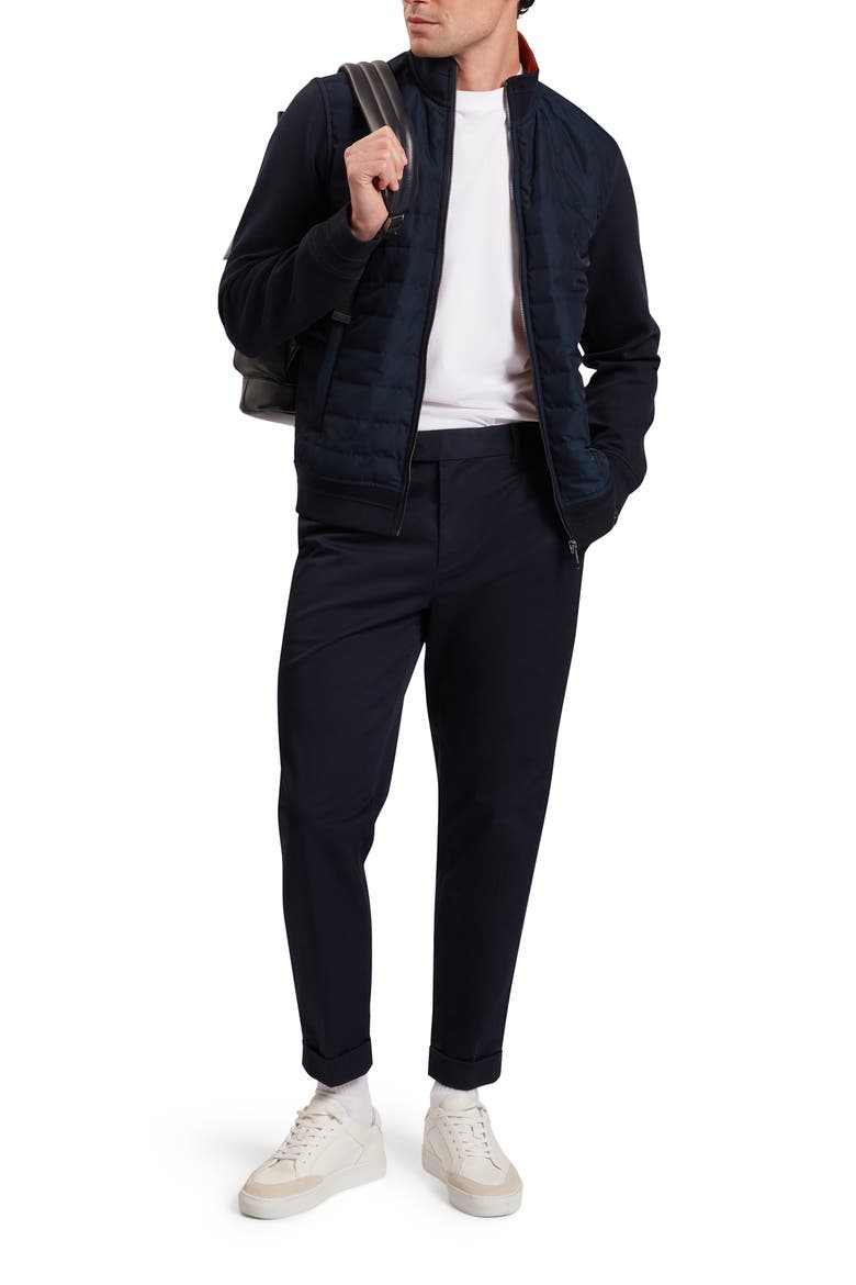 Durano Quilt Front Piqué Jacket, Alternate, color, NAVY