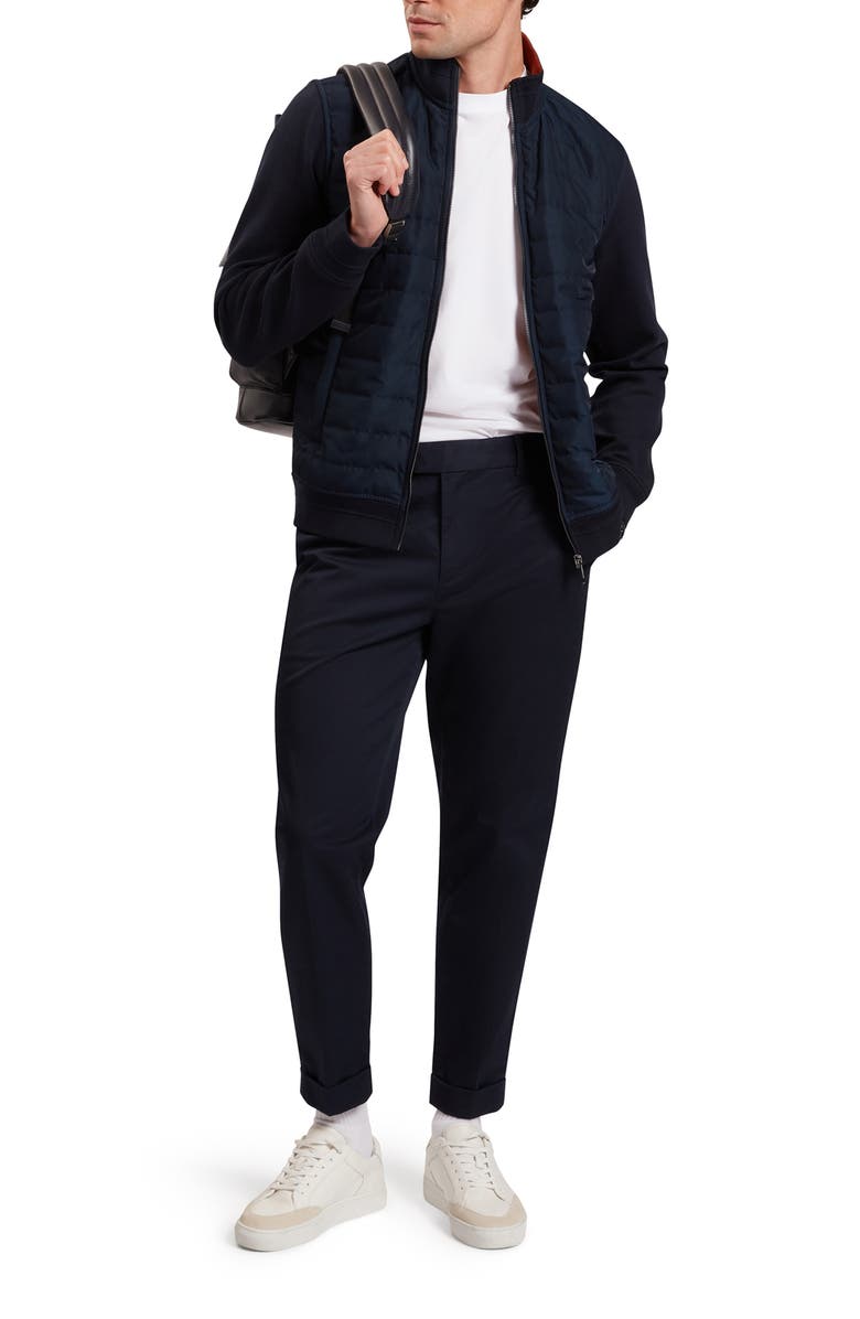 Ted Baker Durano Quilt Front Piqué Jacket, Alternate, color, Navy