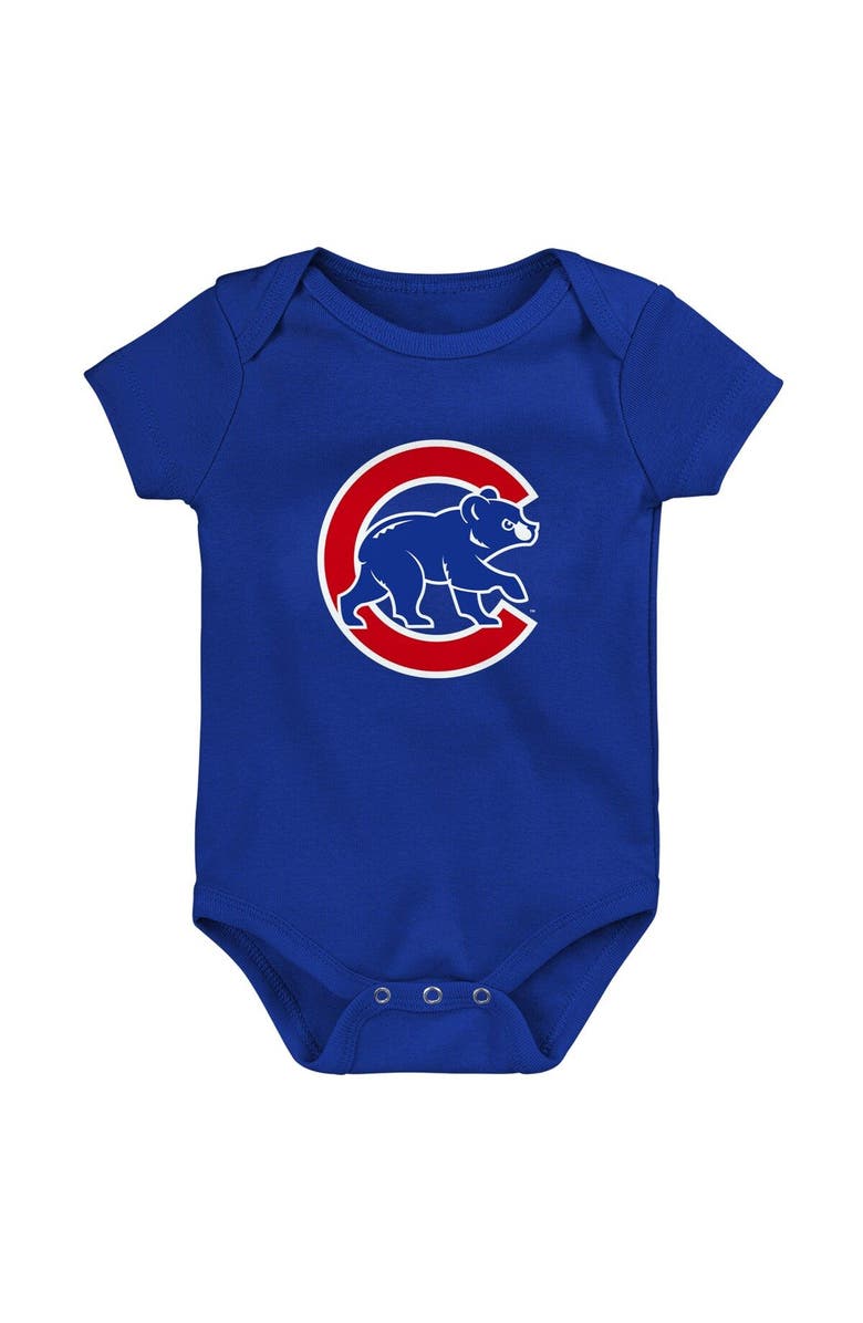 Outerstuff Newborn & Infant Royal/White/Heather Gray Chicago Cubs Biggest Little Fan 3-Pack Bodysuit Set, Alternate, color, 