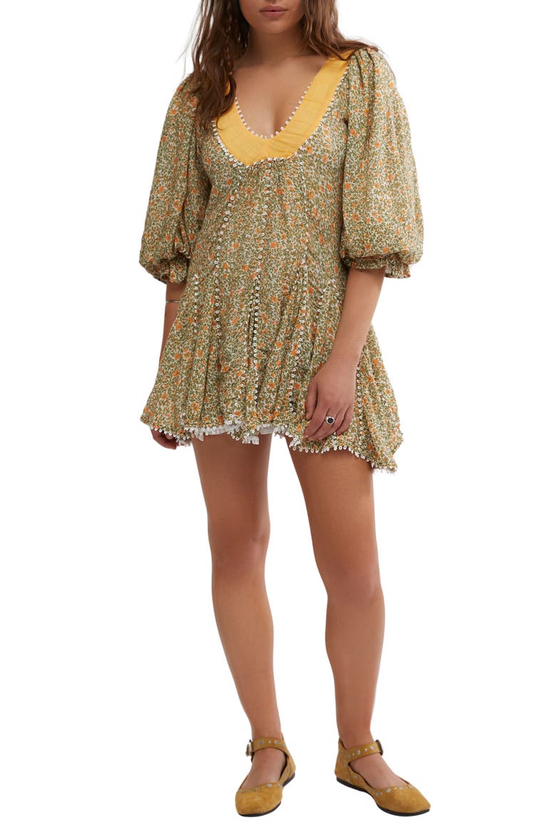 Bali Coral Cotton Blend Minidress, Main, color, WHISPER WHITE COMBO