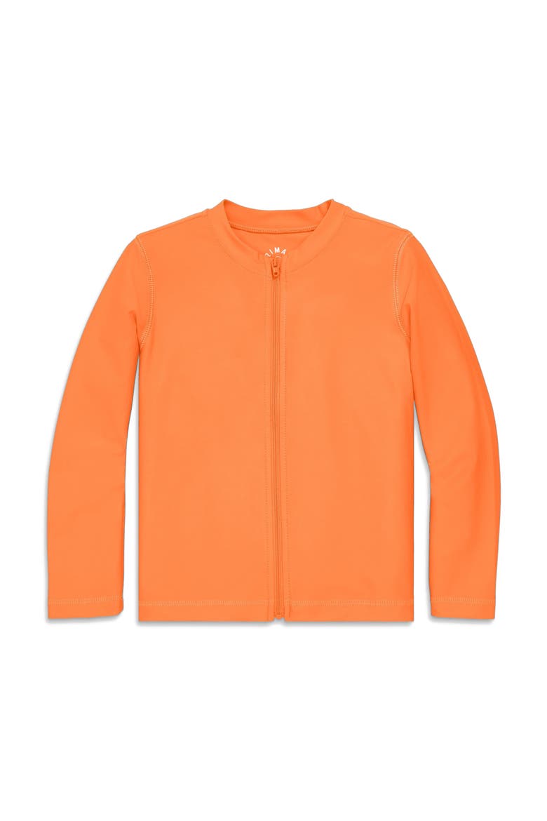 Kids Long Sleeve Full-Zip Rash Guard, Main, color, Cantaloupe