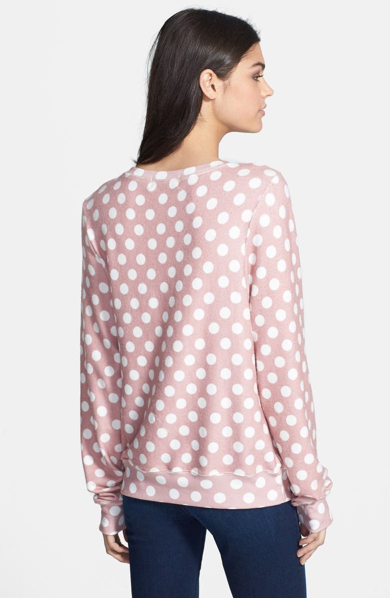 Wildfox Mauve Dots Pullover, Alternate, color,