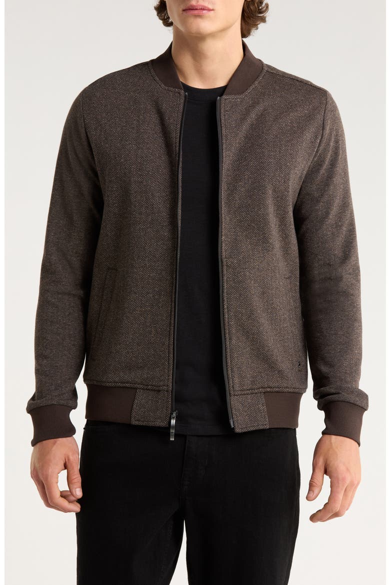 Stefanos Chevron Knit Jacket, Main, color, BROWN