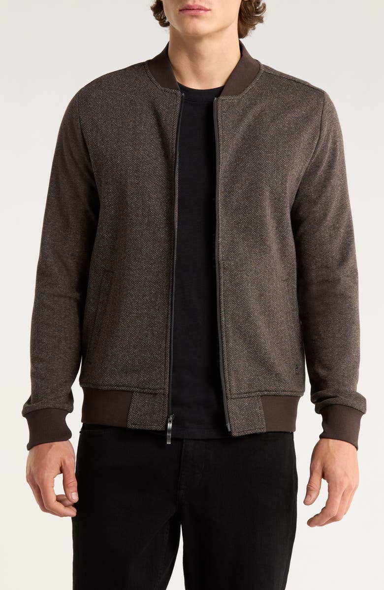 Robert Barakett Stefanos Chevron Knit Jacket, Main, color, Brown
