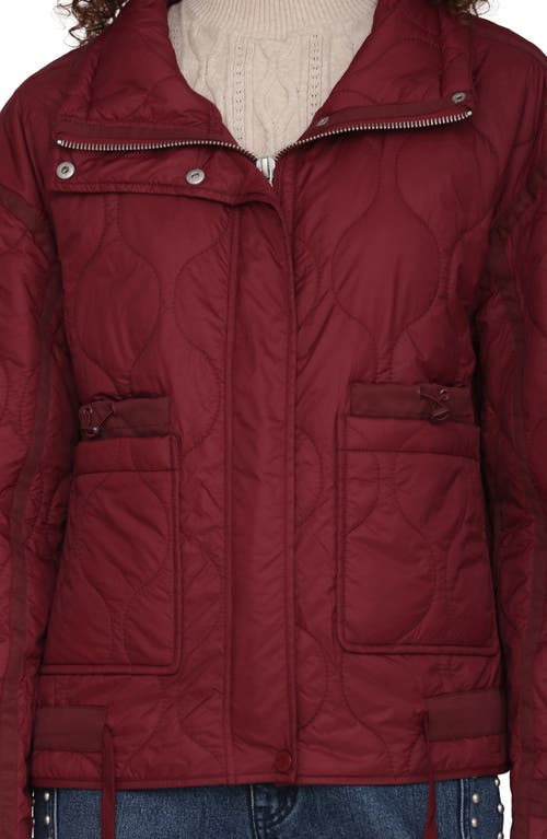 Avec Les Filles Onion Quilted Jacket In Burgundy