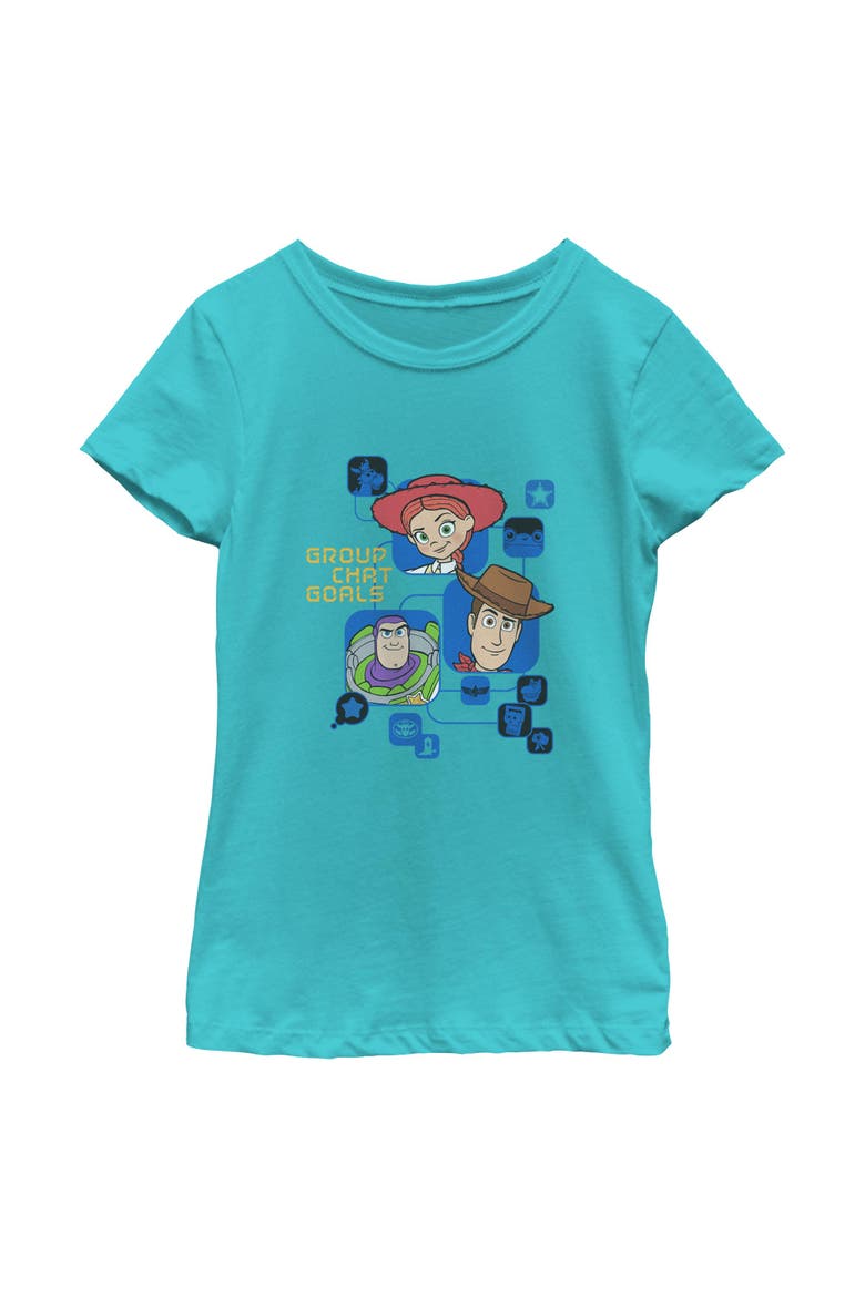 Girl's Toy Story 5 Group Chat Goals  Graphic T-Shirt, Main, color, Tahiti Blue