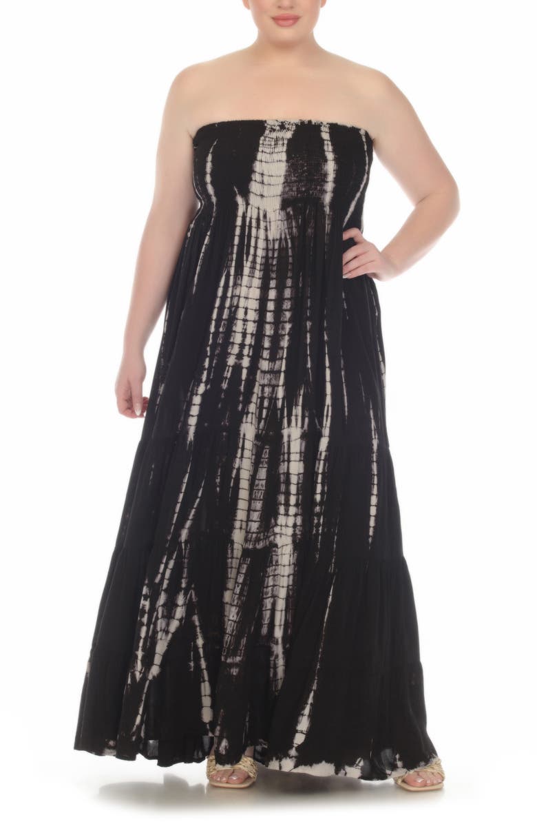 BOHO ME Tie Dye Strapless Maxi Dress, Alternate, color,