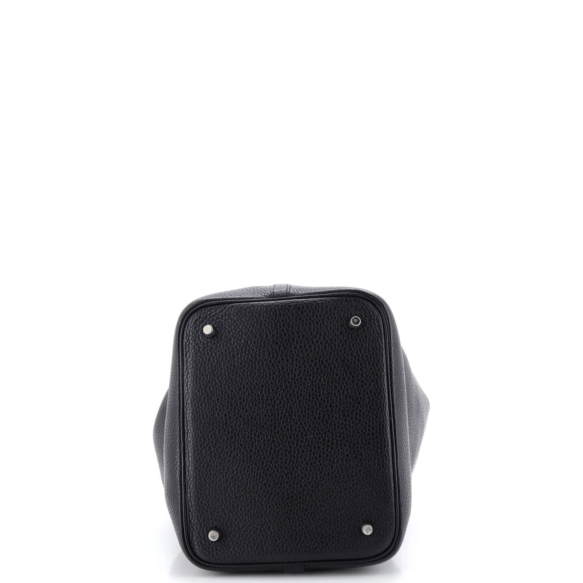 Pre-Owned Hermes Picotin Lock Bag Clemence MM, Alternate, color, Noir