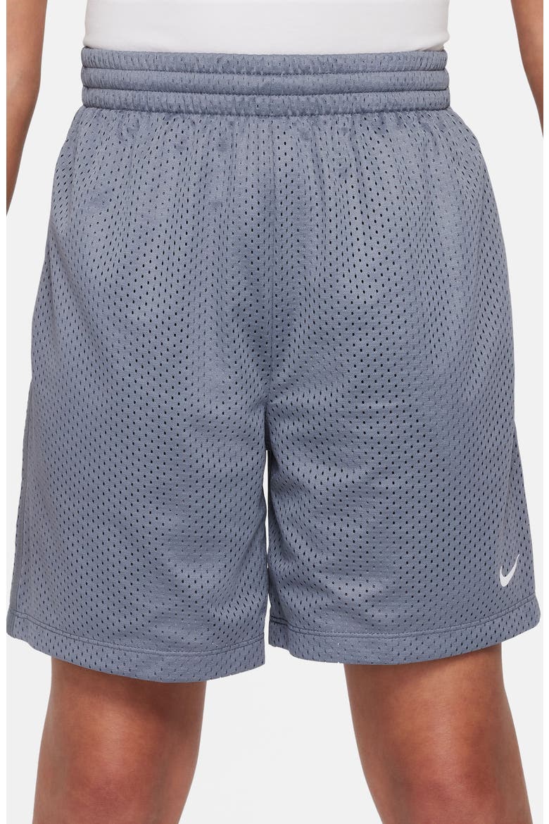 Kids' Mesh Dri-FIT Shorts, Alternate, color, 065 COL GY/WHITE