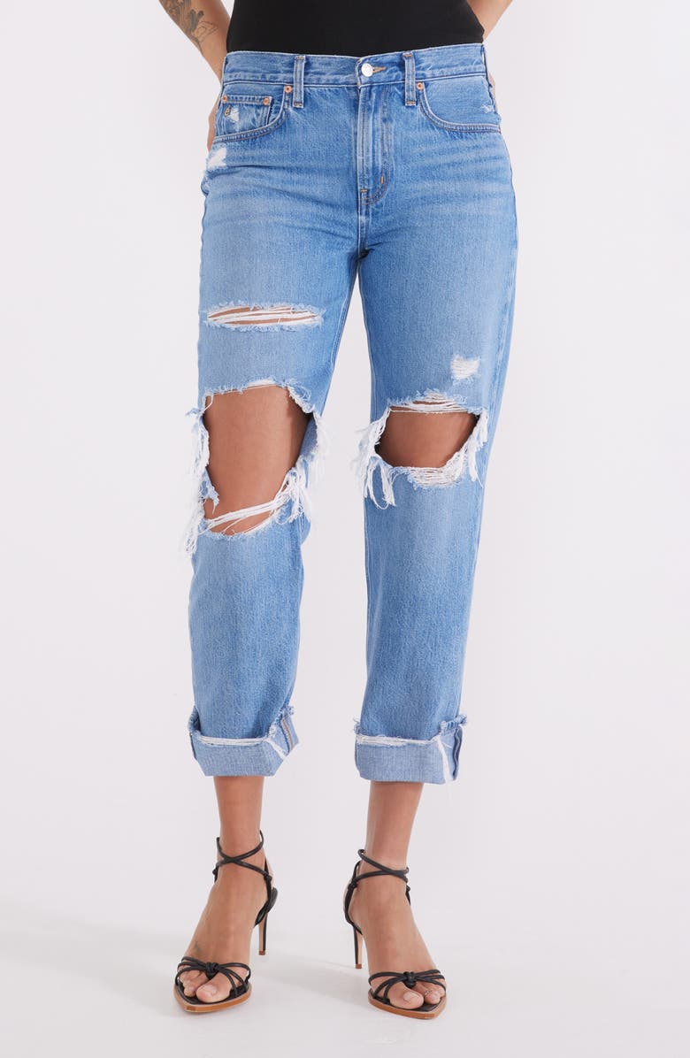 ÉTICA Marlowe Ripped Slim Fit Boyfriend Jeans, Alternate, color, 