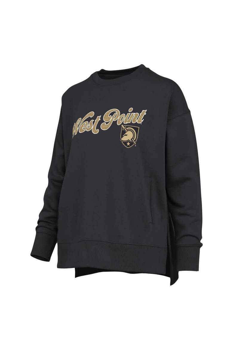 Women's Pressbox Black Army Black Knights Bonanza Chenille Harper Script Sweatshirt, Alternate, color, Black