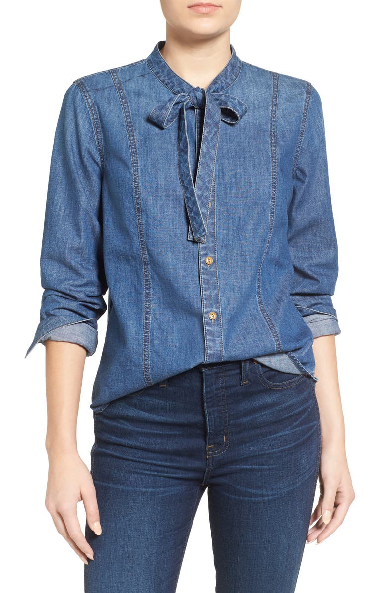 Madewell Chambray Shirt, Main, color, 