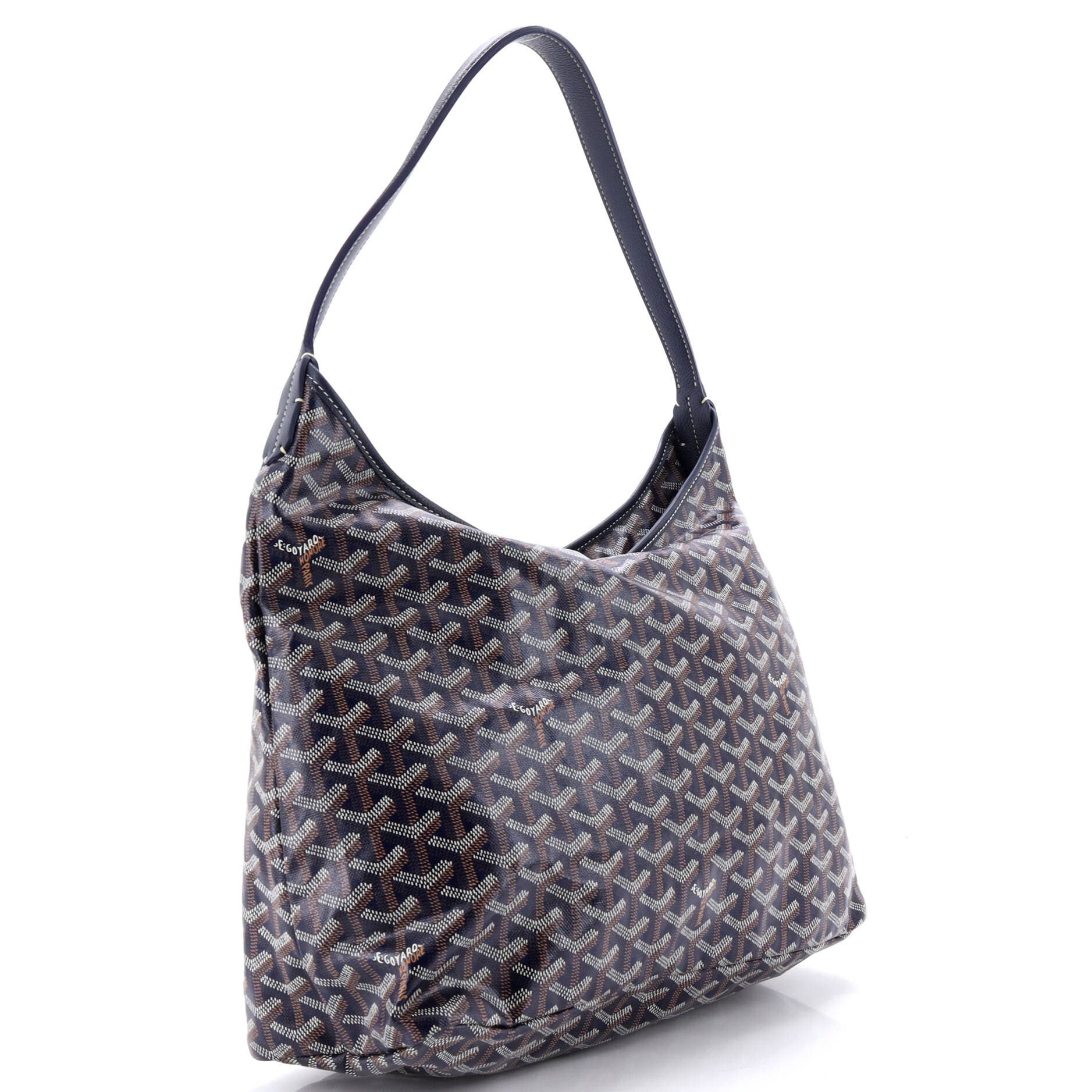 Pre-Owned Goyard Boheme Hobo Coated Canvas, Alternate, color, Blue