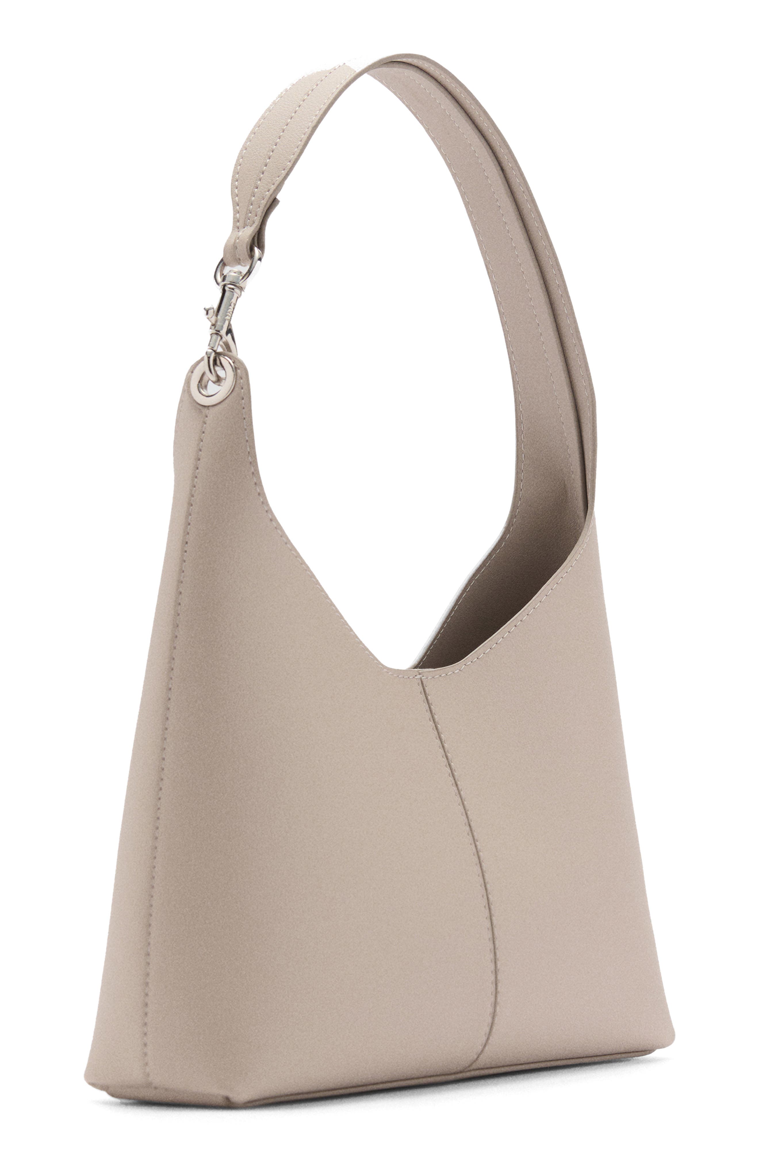 Faux Leather Shopping Tote, Alternate, color, LIGHT/ PASTEL GREY