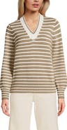 Lands' End Drifter Set in Sleeve Vneck Sweater