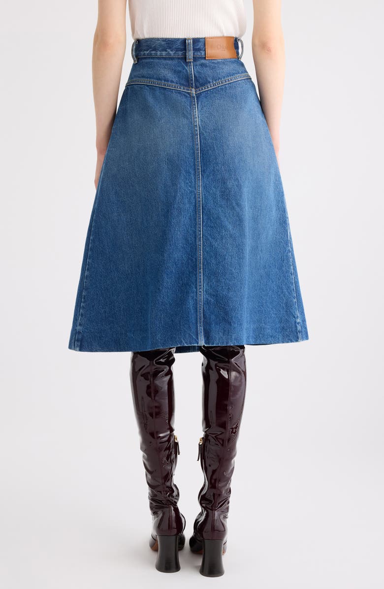 Chloé Broken Blue Denim Skirt, Alternate, color, Hazy Blue